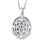 Santamaria Aquamarin, weißer Zirkon Anhänger mit Kette, 925 Silber platiniert ca. 2.68 ct