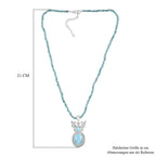 AAA Larimar Anhänger mit Kette ca. 50 cm + 5 cm Extender, 925 Silber rhodiniert ca. 47.49 ct