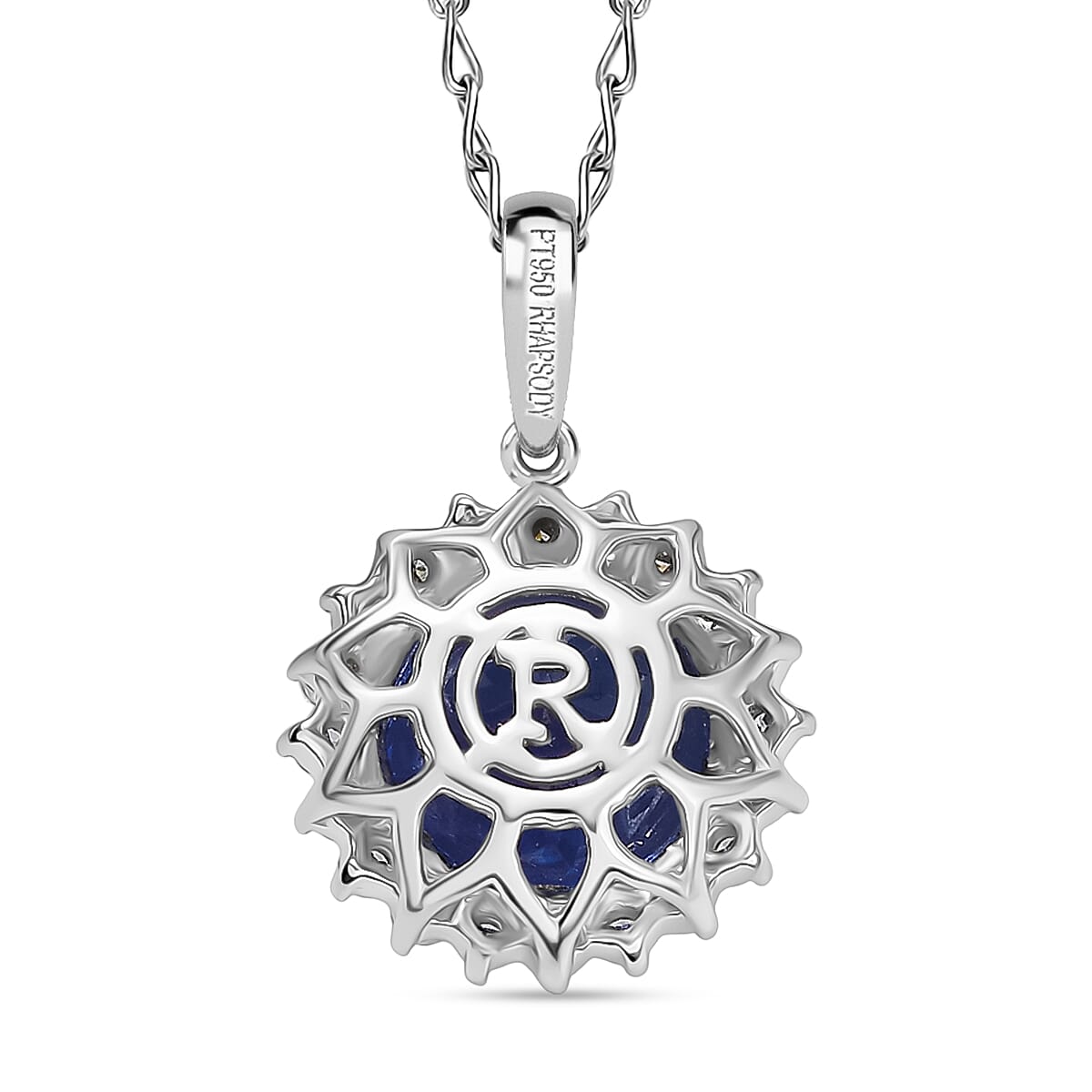 Rhapsody AAAA Tansanit, Weißer Diamant AGI zertifiziert Schmuckset ca. 50 cm 950 Platin ca. 3.60 ct