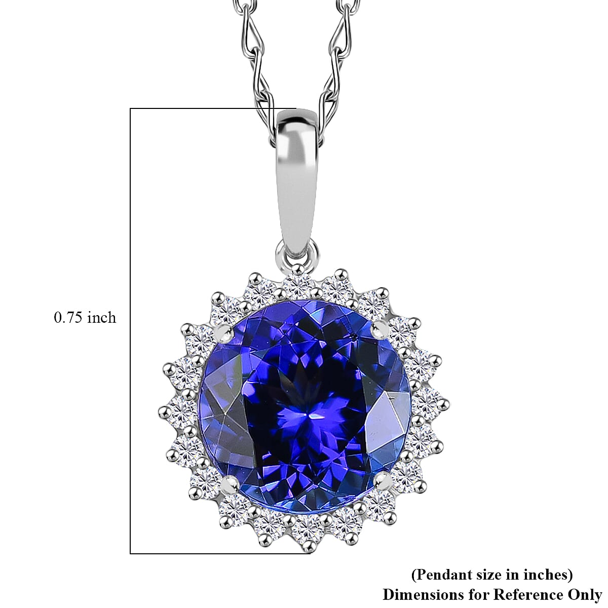 Rhapsody AAAA Tansanit, Weißer Diamant AGI zertifiziert Schmuckset ca. 50 cm 950 Platin ca. 3.60 ct