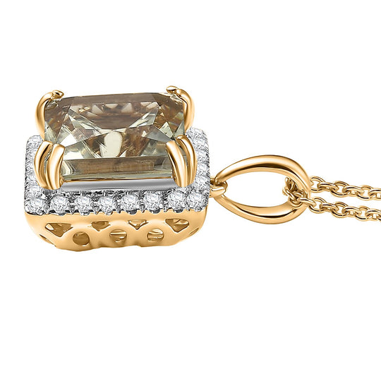 LUXORO AAA Turkizit, Weißer Diamant AGI zertifiziert Schmuckset ca. 50 cm 585 Gold ca. 4.35 ct
