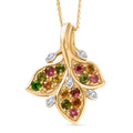 Multi-Turmalin und Zirkon Anhänger mit 50cm Kette - 1,14 ct.