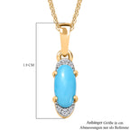 AA Sleeping Beauty Türkis, Weißer Zirkon Schmuckset 925 Silber 750 Gelb Vergoldet ca. 0,63 ct.