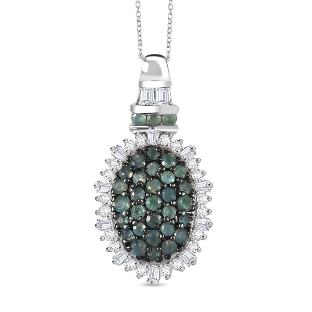 D'joy Alexandrit Anhänger mit Kette (ca. 50 cm), 925 Silber rhodiniert ca. 1.80 ct