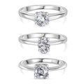 3er Set - D joy Moissanit Ring, 925 Silber rhodiniert (Größe 17) ca. 2,65 ct.