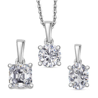 3er Set - Moissanit Anhänger, 925 Silber rhodiniert ca. 2.65 ct