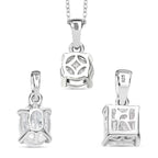 3er Set - Moissanit Anhänger, 925 Silber rhodiniert ca. 2.65 ct