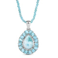 D’Joy AA Larimar und Apatit Anhänger mit 50cm Kette - 21,08 ct.