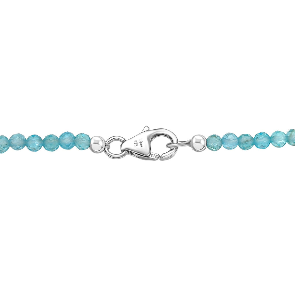 D'joy AA Larimar Anhänger mit Apatit Halskette ca. 50 cm, 925 Silber rhodiniert ca. 50.32 ct