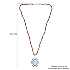 D joy AA Larimar Anhänger mit Rhodolith Granat Halskette, 925 Silber rhodiniert ca. 59.74 ct