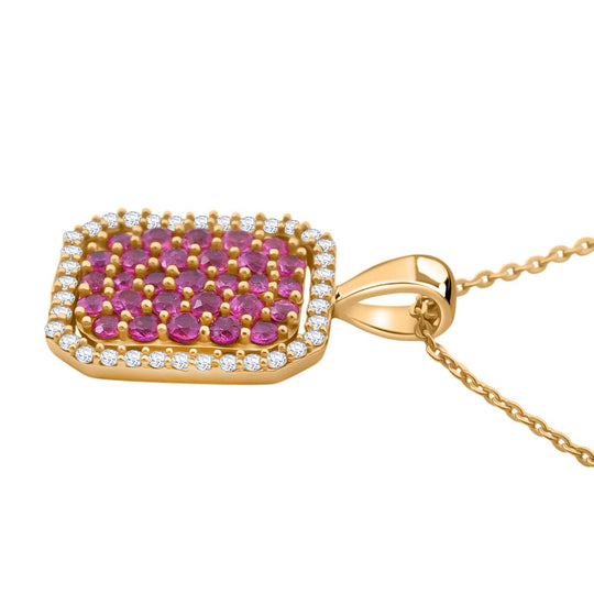 Rosa Saphir Schmuckset 925 Silber Gelbgold Vermeil ca. 1,89 ct.