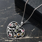 D joy Mehrfarbiger-Turmalin Anhänger mit Kette, 925 Silber platiniert ca. 0,72 ct.