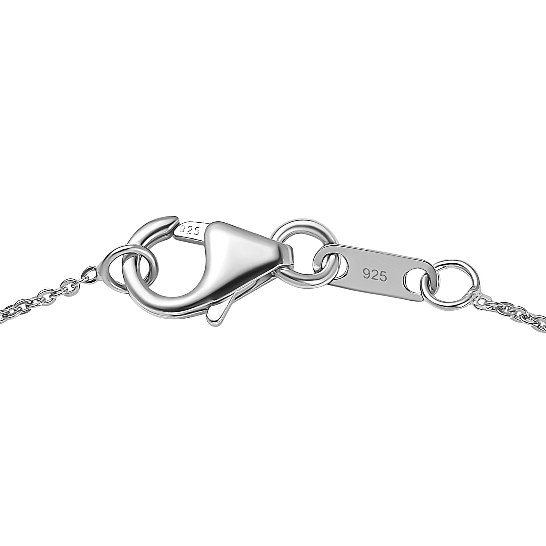 D joy Mehrfarbiger-Turmalin Anhänger mit Kette, 925 Silber platiniert ca. 0,72 ct.