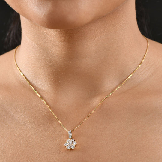 Moissanit Anhänger mit Kette ca. 50 cm, 925 Silber rhodiniert ca. 1.51 ct