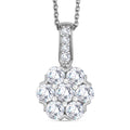 Moissanit Anhänger mit 50cm Kette, 925 Silber rhodiniert - 1,51 ct.