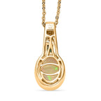 D joy Natürlicher, äthiopischer Welo Opal, Smaragd Anhänger mit Kette, 925 Silber 750 Gelbgold Vermeil ca. 1.32 ct