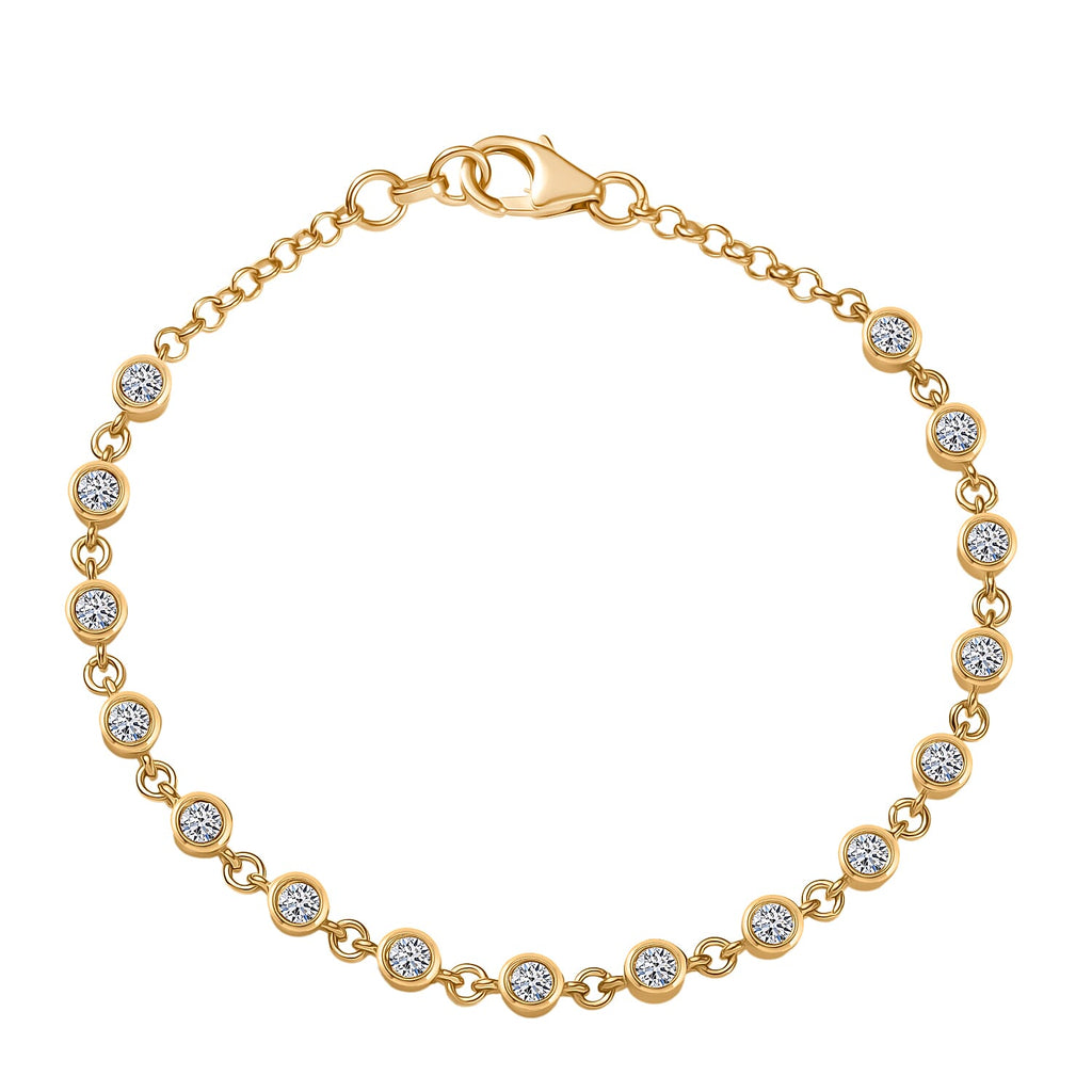 LUXURIANT DIAMOND - Lab Grown Diamant Schmuckset 925 Silber 750 Gelbgold vermeil (Größe 17) (10-15 Werktage Lieferzeit) ca. 2.75 ct