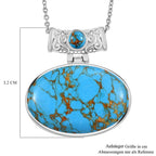 Blaues Türkis Schmuckset Edelstahl ca. 80.50 ct