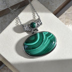 Malachit Schmuckset Edelstahl ca. 80.50 ct