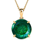 D joy Pfau Quarz Triplette Anhänger mit Kette, 925 Silber 750 Gelbgold Vermeil ca. 11.34 ct
