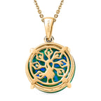 D joy Pfau Quarz Triplette Anhänger mit Kette, 925 Silber 750 Gelbgold Vermeil ca. 11.34 ct