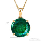 D joy Pfau Quarz Triplette Anhänger mit Kette, 925 Silber 750 Gelbgold Vermeil ca. 11.34 ct