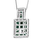 D'joy AA Smaragd Anhänger mit Kette ca. 50 cm, 925 Silber rhodiniert ca. 2.56 ct