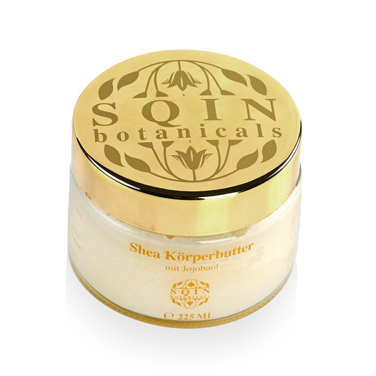 Shea Körperbutter mit Jojobaöl inkl. Opalit Gua Sha, 225 ml