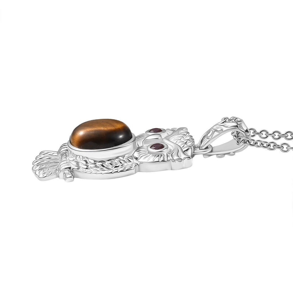 Tigerauge, Rhodolith Granat Schmuckset ca. 2.87 ct