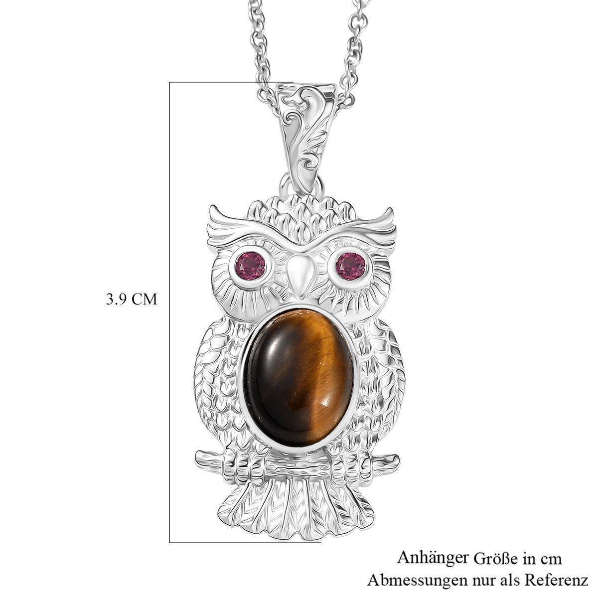 Tigerauge, Rhodolith Granat Schmuckset ca. 2.87 ct