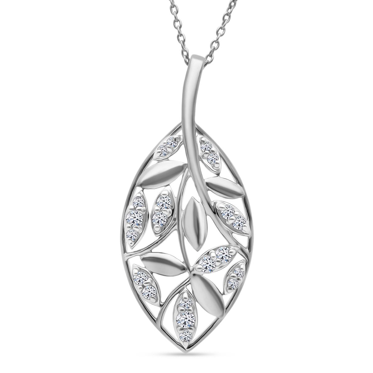 LUXURIANT DIAMOND - Lab Grown Diamant SI-GH Anhänger mit Kette, 925 Silber rhodiniert ca. 0.25 ct