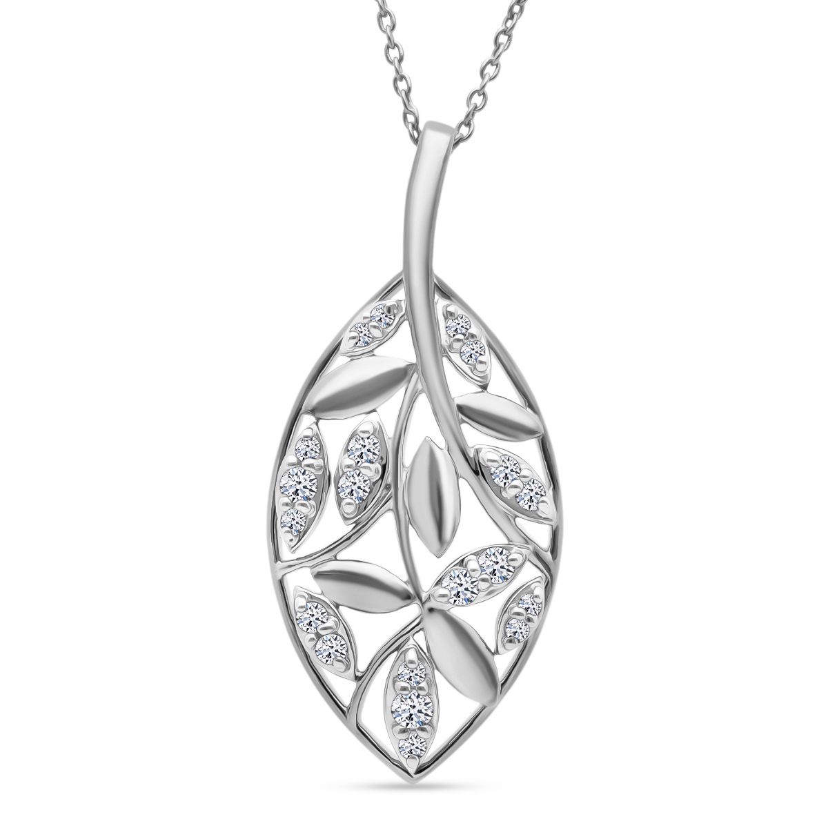 LUXURIANT DIAMOND - Lab Grown Diamant SI-GH Anhänger mit Kette, 925 Silber rhodiniert ca. 0.25 ct