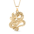 Drachen-Anhänger mit 44,5+5cm Kette in Goldton