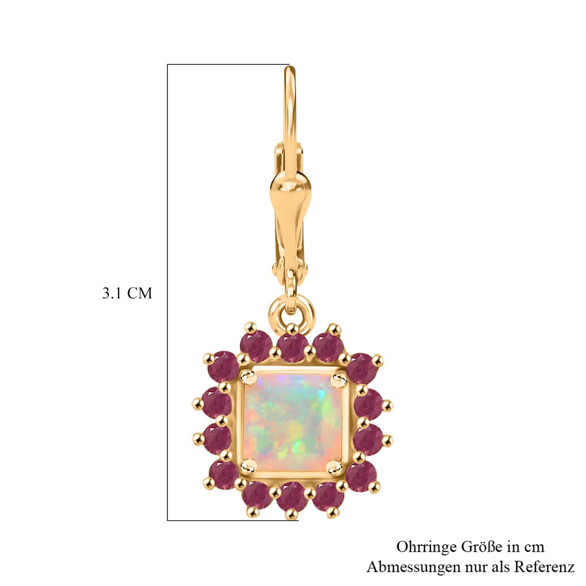 D'Joy äthiopisches Welo Opal, Niassa Rubin und Moissanit Schmuckset