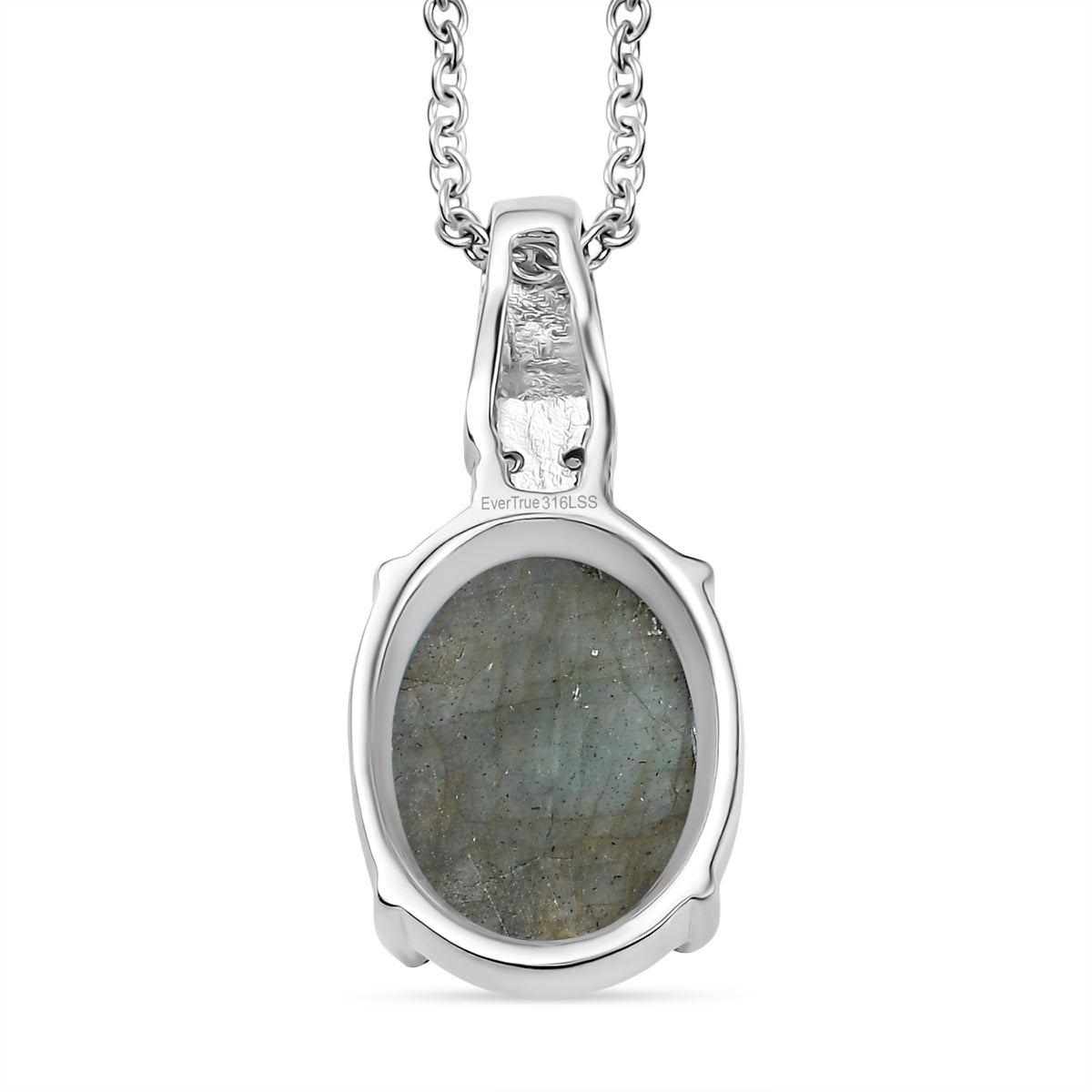 Labradorit, Himmelblauer Topas Anhänger mit Kette, Edelstahl ca. 11.10 ct