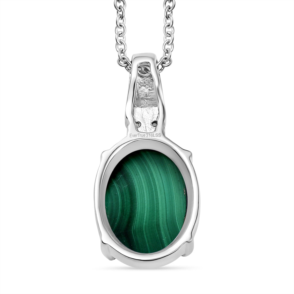 Malachit, Peridot Schmuckset Edelstahl ca. 11.10 ct