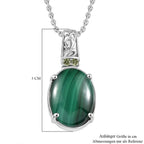 Malachit, Peridot Schmuckset Edelstahl ca. 11.10 ct