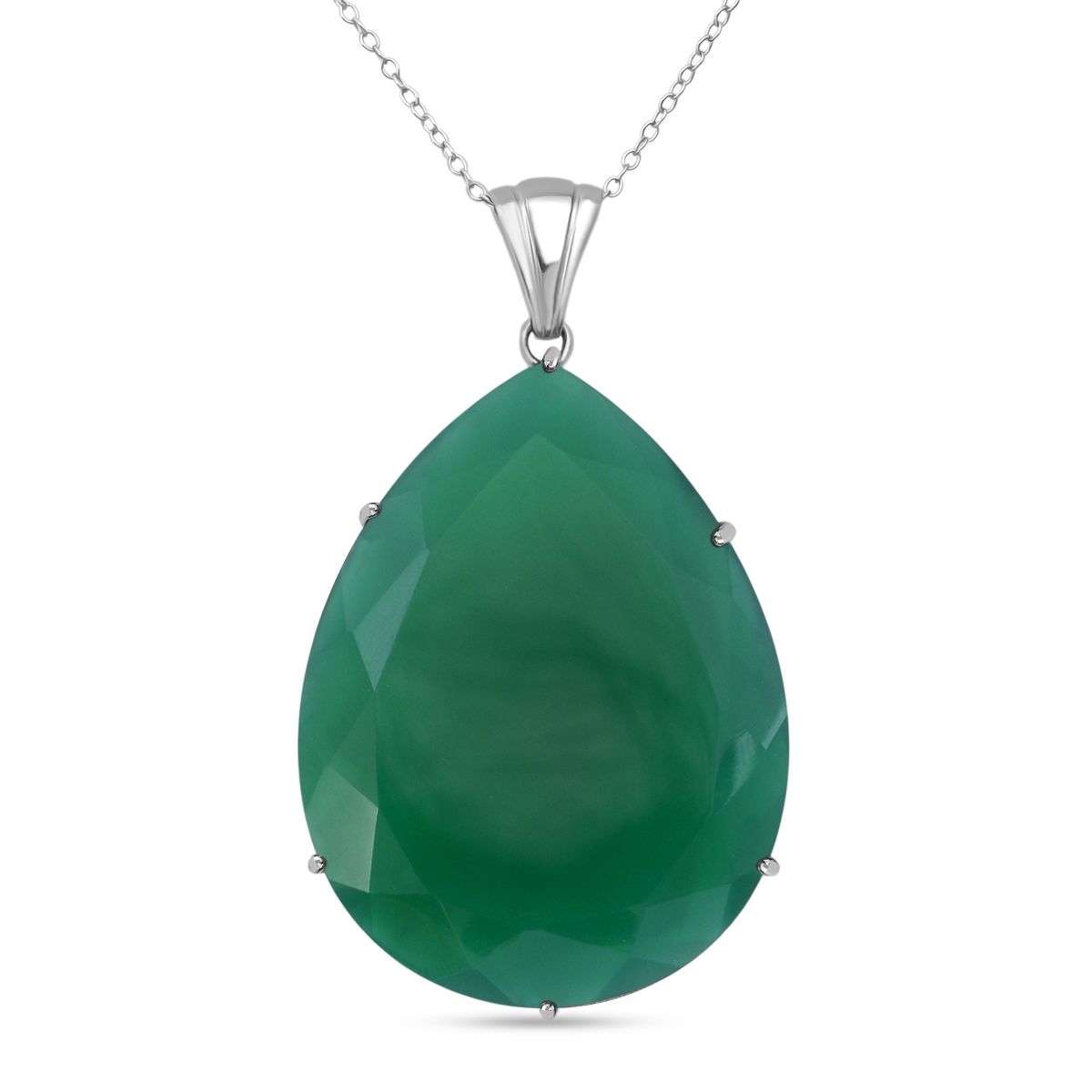 Verde Onyx Schmuckset 925 Silber rhodiniert ca. 51,70 ct.