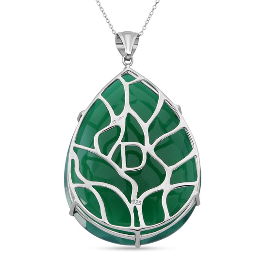 Verde Onyx Schmuckset 925 Silber rhodiniert ca. 51,70 ct.