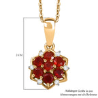 D'joy AA Mexikanischer Kirschfeuer-Opal, Moissanit Schmuckset ca. 50 cm, 925 Silber 750 Gelb Vergoldet ca. 0.47 ct