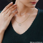 LUXURIANT DIAMOND - Lab Grown Diamant SI-GH SGL zertifiziert Anhänget mit Kette (ca. 50cm), 925 Silber 750 Gelbgold Vermeil ca. 0.50 ct