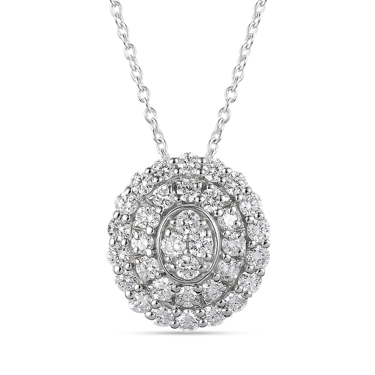 LUXURIANT DIAMOND - 2er Set Lab Grown Diamant SI-GH Anhänger mit Kette (ca. 45 cm + 5 cm extender) und Ohrringe, 925 Silber rhodiniert ca. 3.00 ct