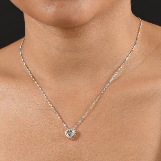 LUXURIANT SI-GH Labor Diamant Anhänger mit 45cm Kette, 925 Silber rhodiniert - 0,25 ct.