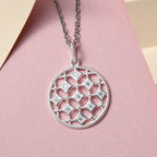 Zirkonia Anhänger mit Kette, 925 Silber und Edelstahl Kette