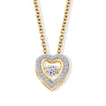 LUXURIANT SI-GH Labor Diamant Anhänger mit 45cm Kette, 925 Silber 750 Roségold Vermeil - 0,25 ct.