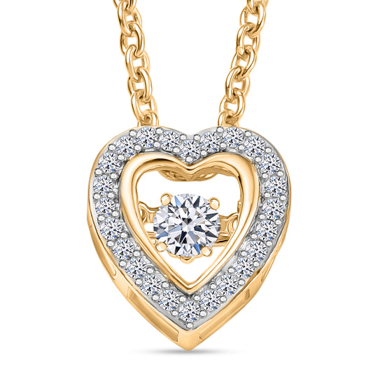 LUXURIANT SI-GH Labor Diamant Anhänger mit 45cm Kette, 925 Silber rhodiniert - 0,25 ct.