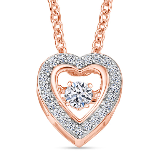 LUXURIANT SI-GH Labor Diamant Anhänger mit 45cm Kette, 925 Silber rhodiniert - 0,25 ct.