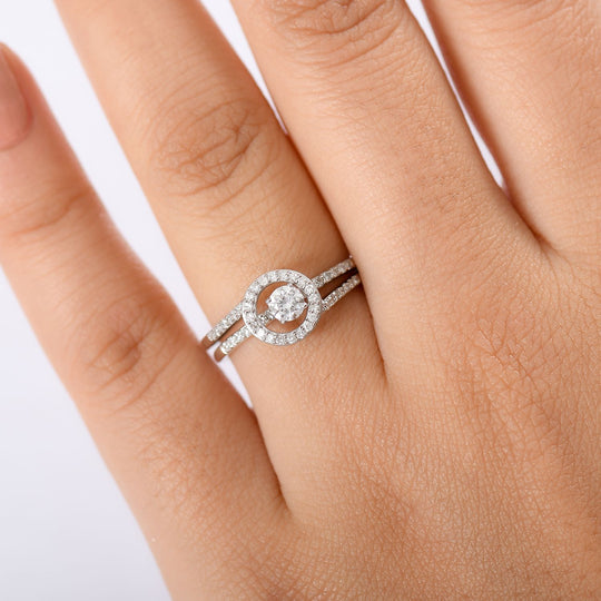 LUXURIANT DIAMOND - Lab Grown Diamant SI-GH SGL zertifiziert Schmuckset 925 Silber rhodiniert (Größe 21) ca. 0,50 ct.