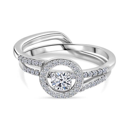 LUXURIANT DIAMOND - Lab Grown Diamant SI-GH SGL zertifiziert Schmuckset 925 Silber rhodiniert (Größe 21) ca. 0,50 ct.