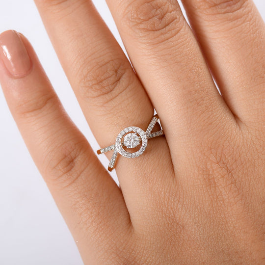 LUXURIANT DIAMOND - Lab Grown Diamant SI-GH SGL zertifiziert Schmuckset 925 Silber 750 Gelbgold Vermeil (Größe 19) ca. 0,50 ct.